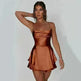 Elegant Chic Skirt Dress For Women Elegant Slim Strap Satin Backless Lace Up Ladies Party Mini Skater Dress - EX-STOCK CANADA