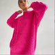 Casual Oversize Hip pop style Round neck Knitted Twist Sweater dress - EX-STOCK Canada