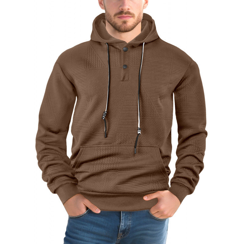 Pullover Solid Color Casual Sports Loose Long Sleeve Hooded Sweater Men EX-STOCK Canada 