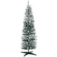 6ft Tall Pencil Artificial Christmas Tree, Holiday Decor With Snow Flocked Branches, Green EX-STOCK Canada 