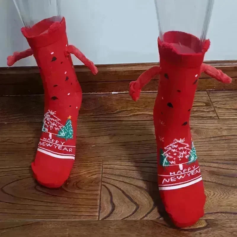 Christmas Stockings Autumn Winter Cotton Magnet Lodestone Hand Tube Socks - EX-STOCK CANADA