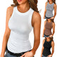 Basic Shirt Round Neck Sleeveless Tops Camisole Women Casual Sport Vest Summer - EX-STOCK CANADA