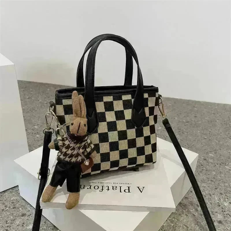 Fashion Houndstooth Shoulder Bags Portable Checkerboard Handbags All-match Messenger Crossbody Bag Women - EX-STOCK CANADA