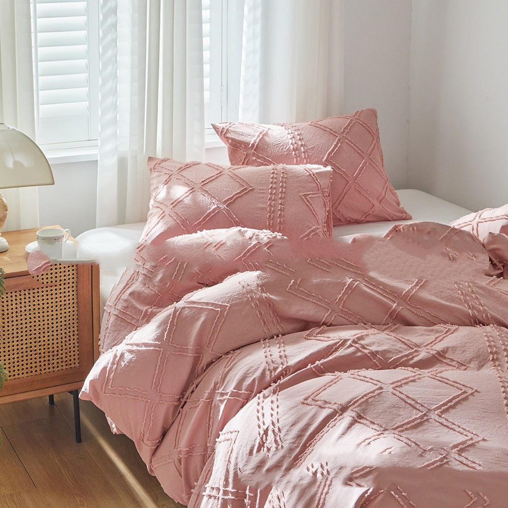 Cut Flower Geometric  Simple Pure Color Duvet Cover Pillowcase EX-STOCK Canada 