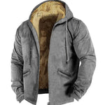 Winter Thick Fleece-lined Cotton-padded Coat Drawstring Jacket Cardigan for Men - EX-STOCK Canada