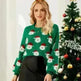 Christmas Sweater Women Cute Cartoon Santa Print Knit Sweater Winter Tops - EX-STOCK CANADA