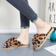 Cross-strap Fuzzy Slippers Leopard Plush House Shoes Flat Bedroom Slippers Slippers For Women EX-STOCK Canada 