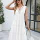 V-neck Dresses Women Sleeveless Pleated Ruffle Elegant Dress Beach Summer - EX-STOCK Canada