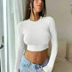 Slim Long Sleeve Crop Top Y2K Fashion Tank Top Women Clothing Casual Evening Top - EX-STOCK CANADA