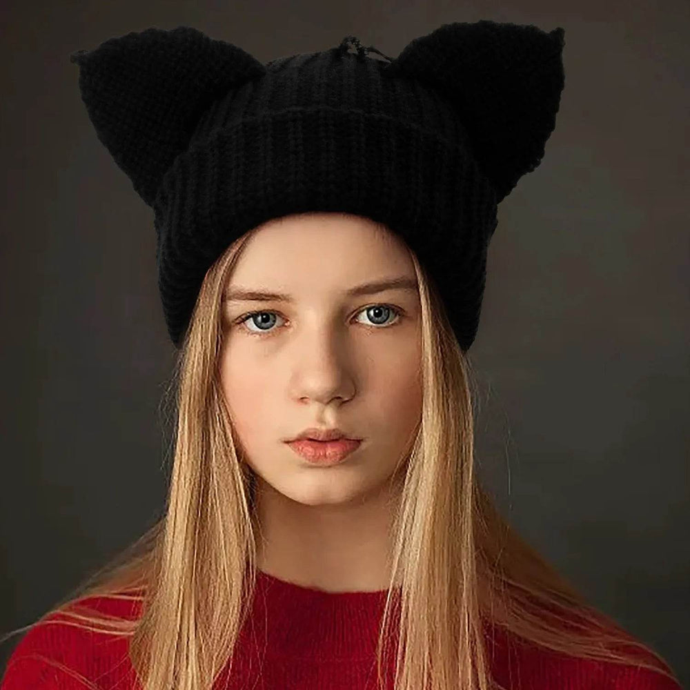 Devil Ears Thickened All Acrylic Knitted Beanie Hat - EX-STOCK Canada