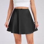 Boutique Mini Satin Skirt High Waist Elastic Solid Color flared skirt - EX-STOCK Canada
