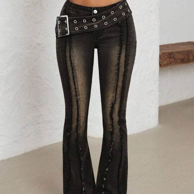 Women's Fashionable Low Waist Flared Jeans EX-STOCK Canada 