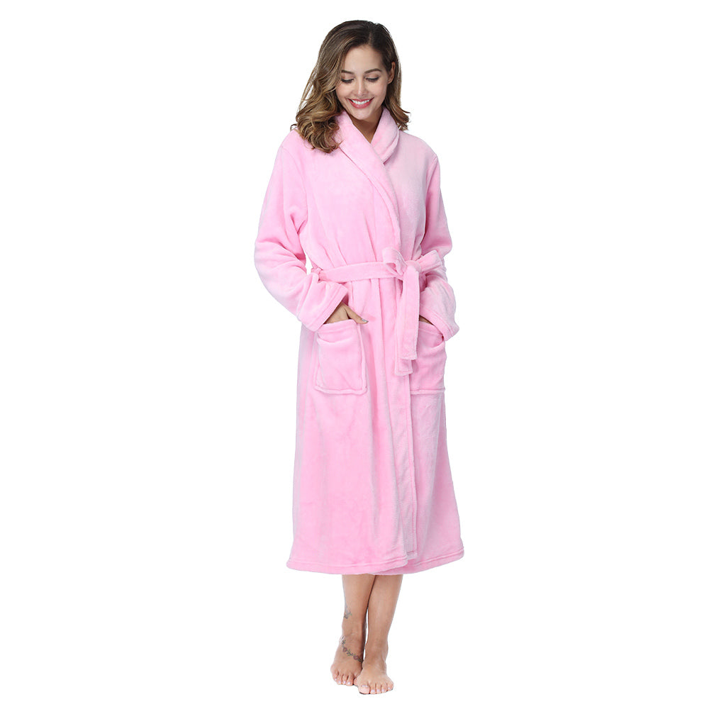 Peignoir pour femmes RONGTAI, robe longue en molleton chaud et doux, chemise de nuit en molleton pour damesEX-STOCK Canada 