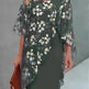 Printed  Floral Chiffon Fashion Straight Cut Modest  Dress - EX-STOCK CANADA