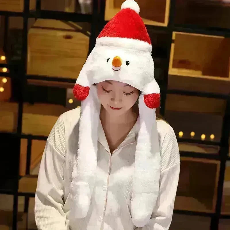 Novel Movable Christmas Hat Winter Cute Santa Claus Snowman Elk Hat - EX-STOCK CANADA