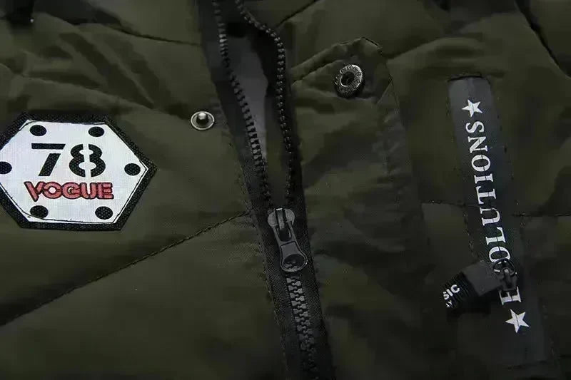 Fashion Boys Thicken Letter Print Hooded Cotton Jacket - EX-STOCK CANADA