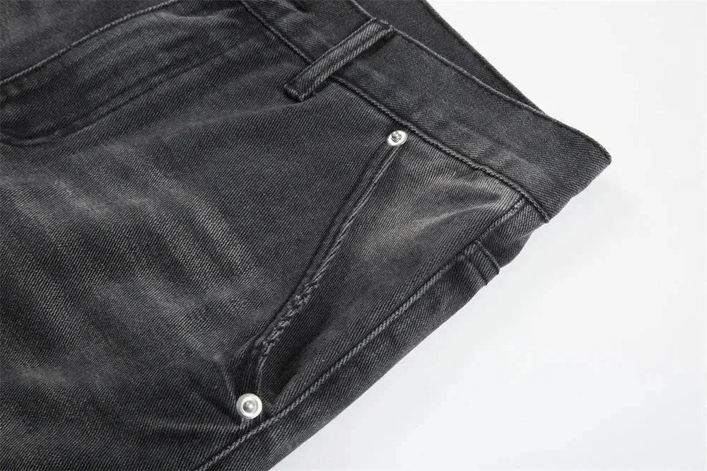 Punk Beggar Ripped Denim Straight-leg Trousers Men Jeans - EX-STOCK CANADA