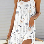 Sprig Summer Vacation Resort Floral Mini dress Round neck sleeveless casual summer dress - EX-STOCK Canada