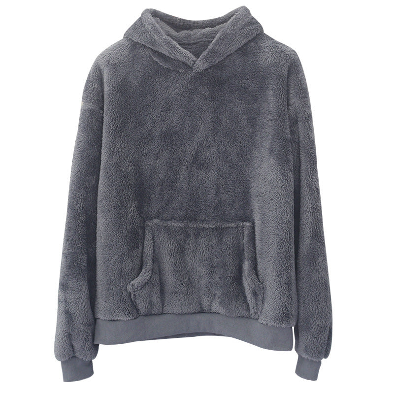 Double-sided Velvet Hooded Sweater Men's Plush Sweatshirt With Pockets EX-STOCK Canada 