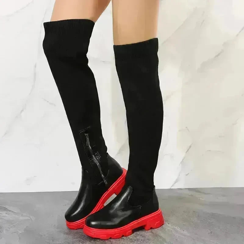 Long Boots Women Winter Shoes Fashion Side Zipper Knee High Boots - EX-STOCK CANADA
