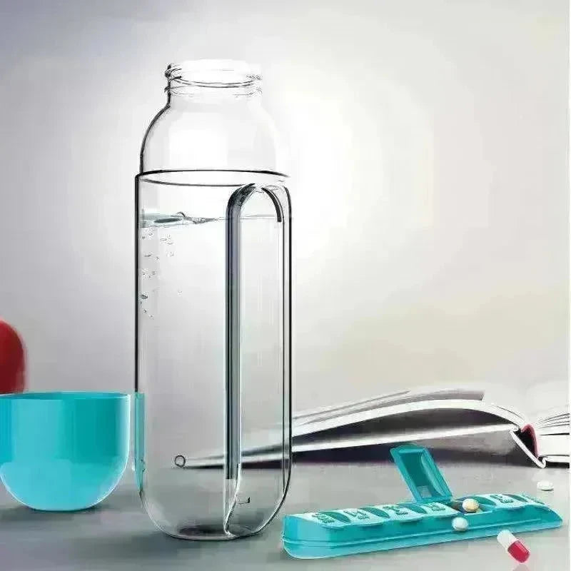 7-Day Pillbox Water Bottle Travel Organizer - EX-STOCK CANADA