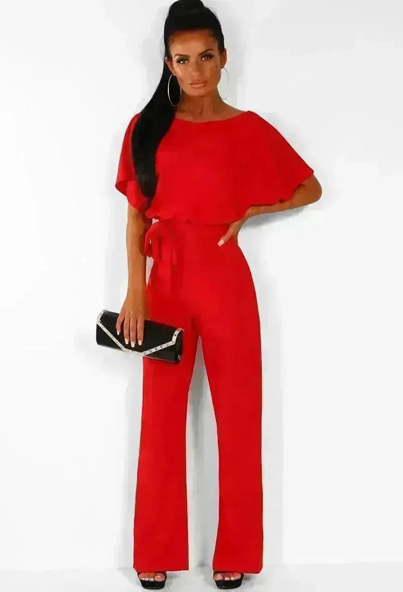 7-color Fashion Lace-up Button Short-sleeved Women's Jumpsuit - EX-STOCK CANADA