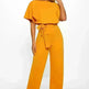 7-color Fashion Lace-up Button Short-sleeved Women's Jumpsuit - EX-STOCK CANADA