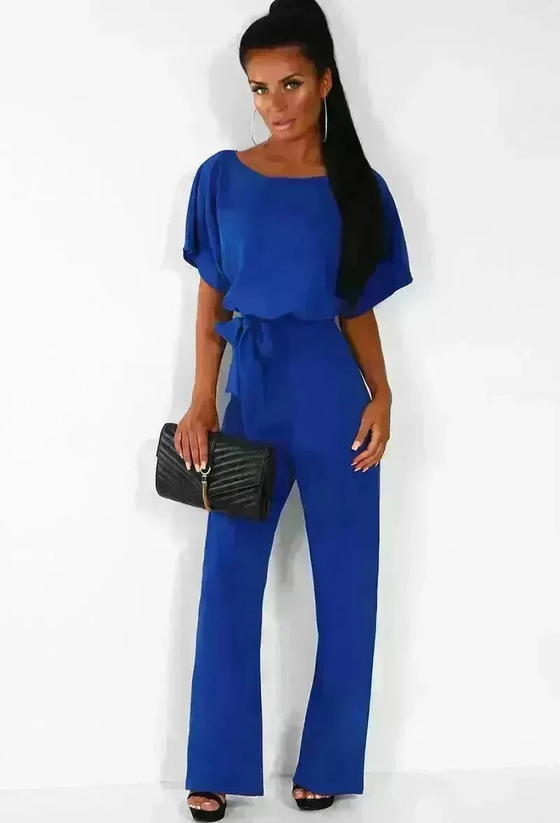 7-color Fashion Lace-up Button Short-sleeved Women's Jumpsuit - EX-STOCK CANADA