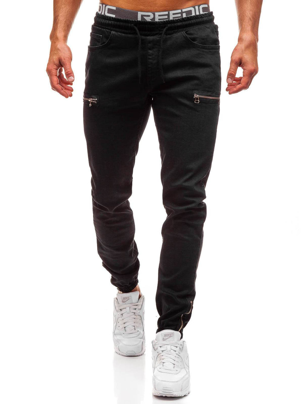 European And American Men's Denim Fabric Casual Frosted Zipper Design Jeans pant Men - EX-STOCK Canada