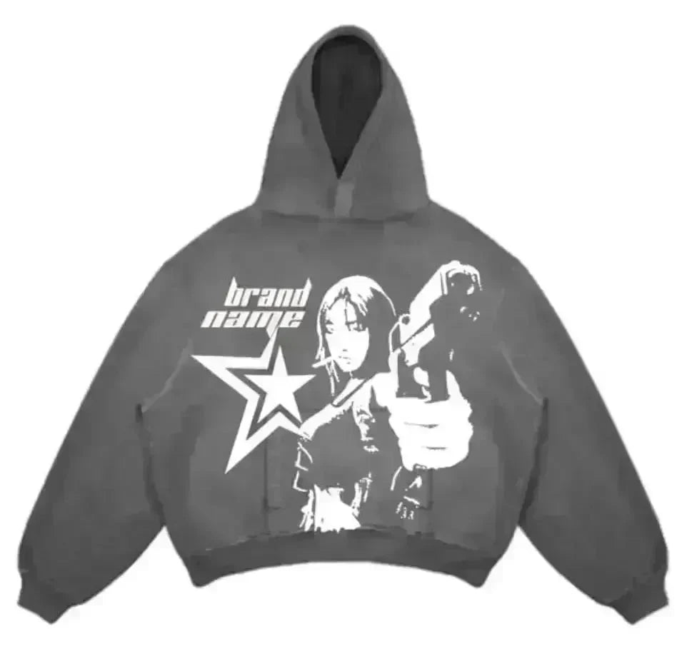 Men's And Women's Fashion Punk Design Fleece Printed Hoodie top - EX-STOCK CANADA