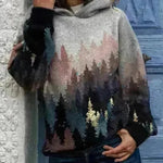 Hooded Long Sleeve Digital Printing Loose Casual Sweater For Women - EX-STOCK CANADA