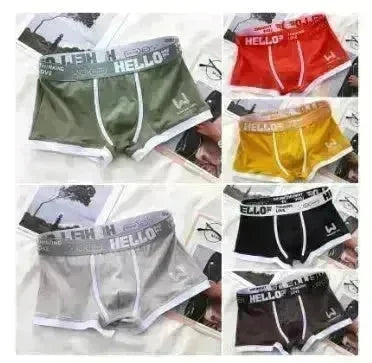 Men's Cotton  Boxer Briefs Trendy Breathable Low waist underwear - EX-STOCK CANADA