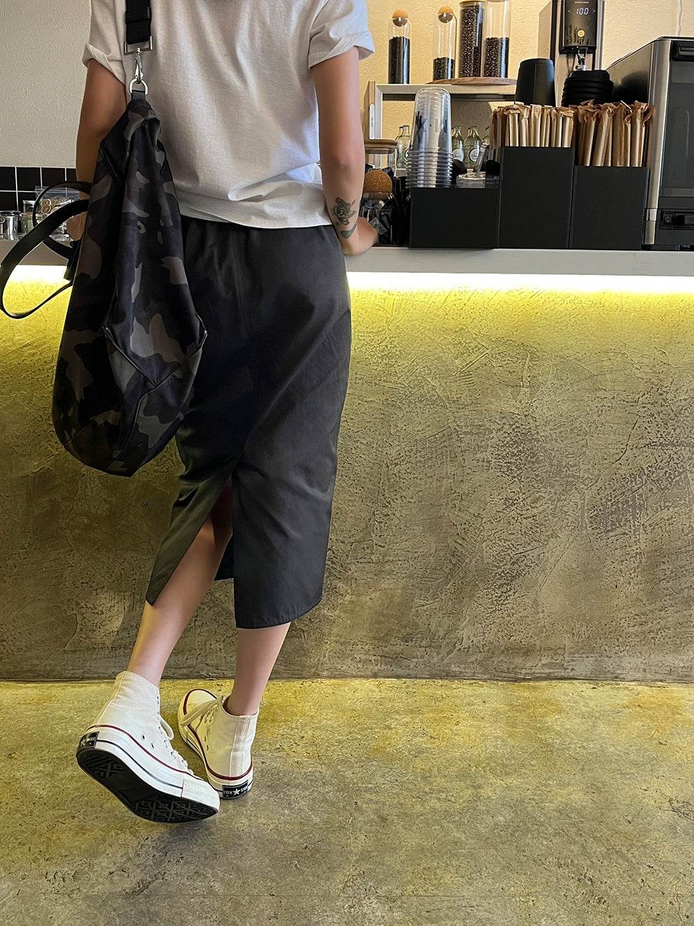 Women's Straight zip down Midi Pencil Skirt street style - EX-STOCK Canada