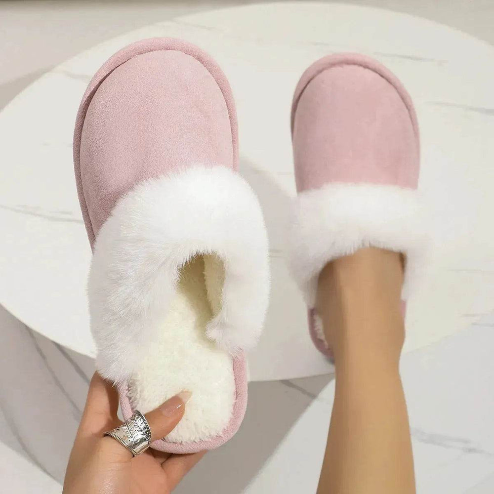 Winter Warm Plush Slippers Home Indoor Non-slip Bedroom Floor Soft Fuzzy Slipper For Couple Fashion Solid House Shoes - EX-STOCK Canada