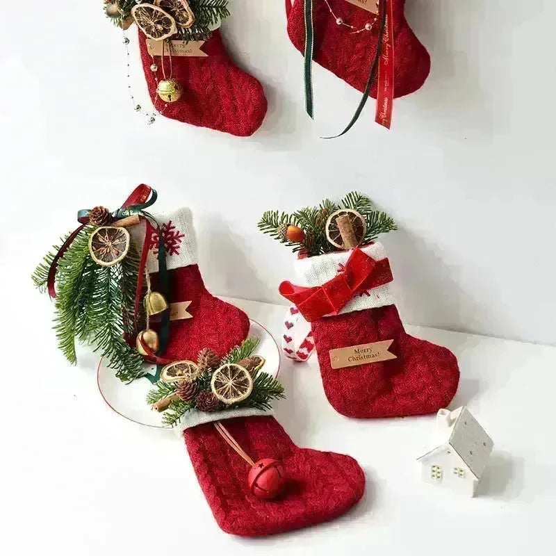 Christmas Decoration Knitted Christmas Stockings Scene Layout - EX-STOCK CANADA