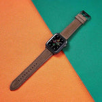 Suitable For Iwatch SE Strap Lychee Pattern Oil Wax Leather Strap New Silicone Leather Strap - EX-STOCK Canada