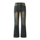 Washed Yellow Denim Bootcut Jeans Pants Men - EX-STOCK Canada
