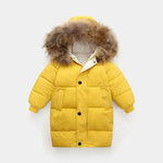 Big Fur Collar Mid-length Medium And Large Children's Clothing Thick Winter Wear Coat - EX-STOCK Canada