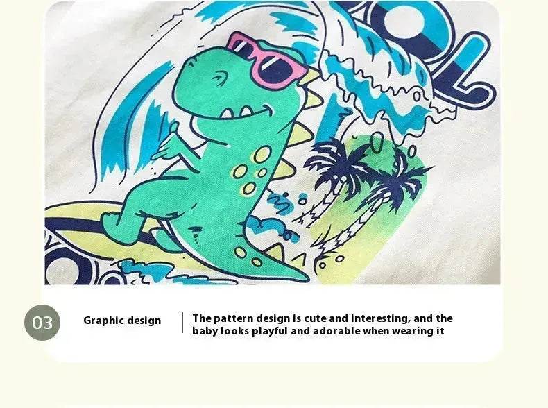 Boys' Short-sleeved Cartoon Cute Short Sleeve Shorts Two-piece for boys - EX-STOCK Canada