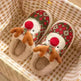Cute Christmas Elk Plush Slippers Winter Ins Fashion Non-slip Floor Bedroom Home Slippers For Women Fuzzy House Shoes - EX-STOCK CANADA