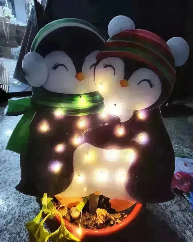 Christmas Scene Decoration With LED Lights Christmas Snowman Ornaments - EX-STOCK CANADA