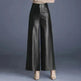 High Waist Thick Loose Big Leg Straight All-matching Wide Leg Leather trouser Pants For Women - EX-STOCK CANADA