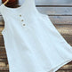 Solid Color Round Neck Loose Casual Vest Cotton Linen summer blouse top for Women - EX-STOCK Canada