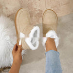 Insulated Cotton-padded Boot Shoes Flat Bottom Solid Color Fleece Lined perfect for winter - EX-STOCK Canada