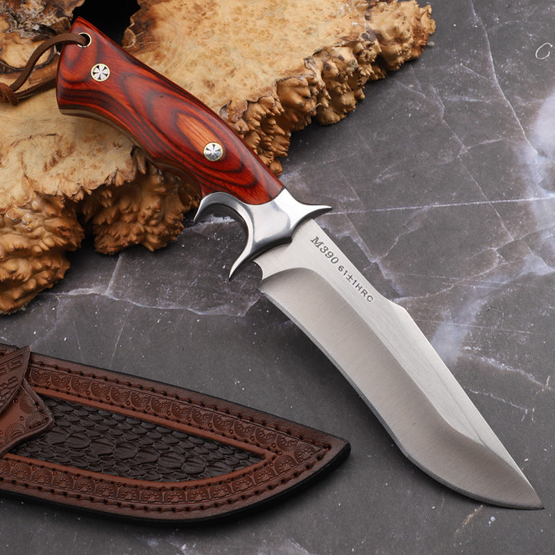 Outdoor Camping Folding Knife – Multifunctional Fruit & Survival Blade with Leather Sheath