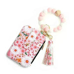Women's Flora Print Tassel Leather Card Holder Wallet - EX-STOCK CANADA