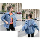 All-match Korean Style Loose Embroidered Denim Jacket Women - EX-STOCK Canada