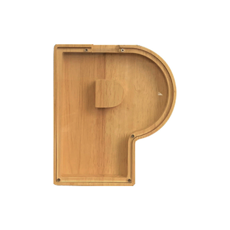 Wooden letter 'P' on a white background