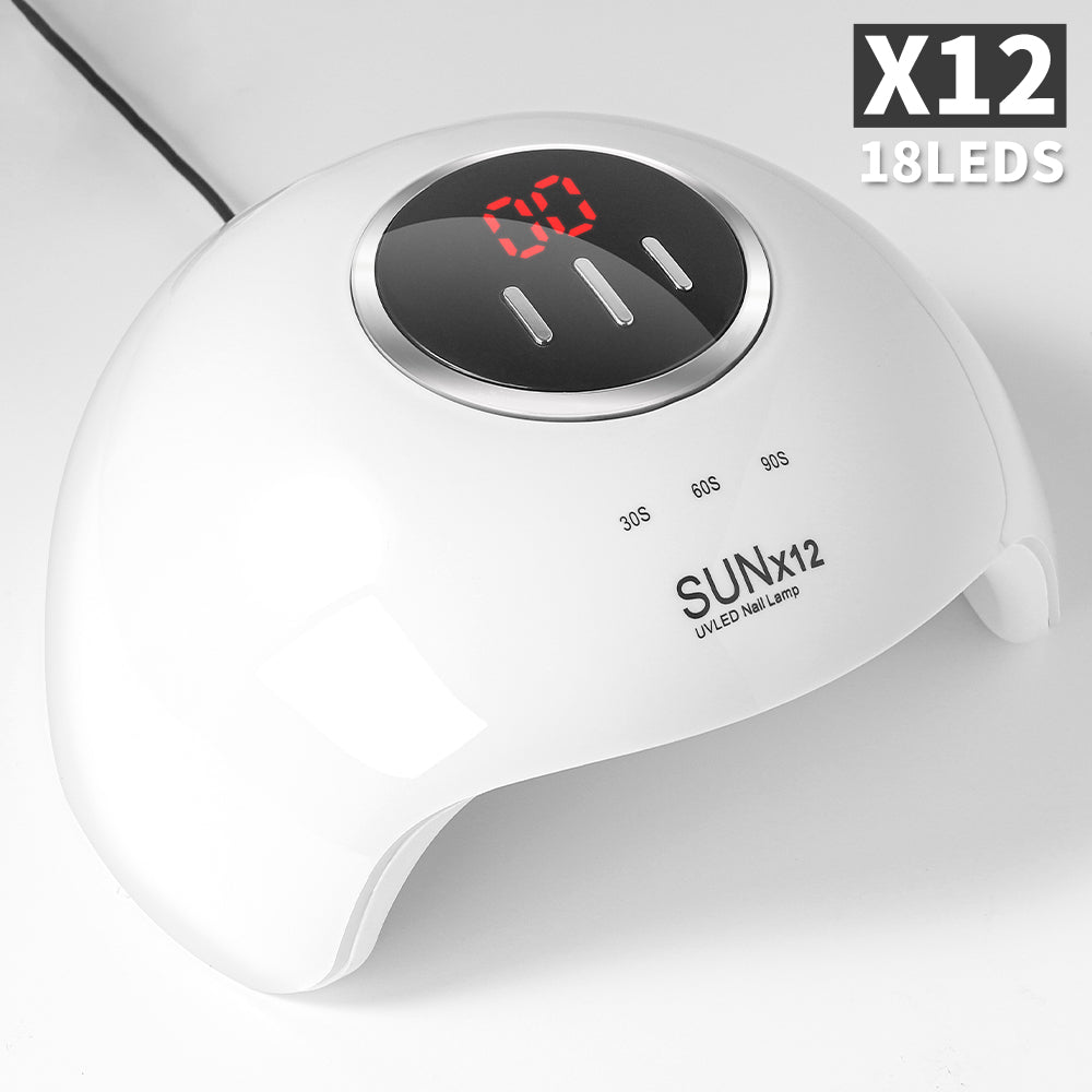 Lampe à ongles pour vernis gel, séchoir à ongles professionnel à 18 LED, lampe à ongles UV LED avec 3 réglages de minuterie, avec capteur automatique, écran LCD, effet de durcissement rapideEX-STOCK Canada 