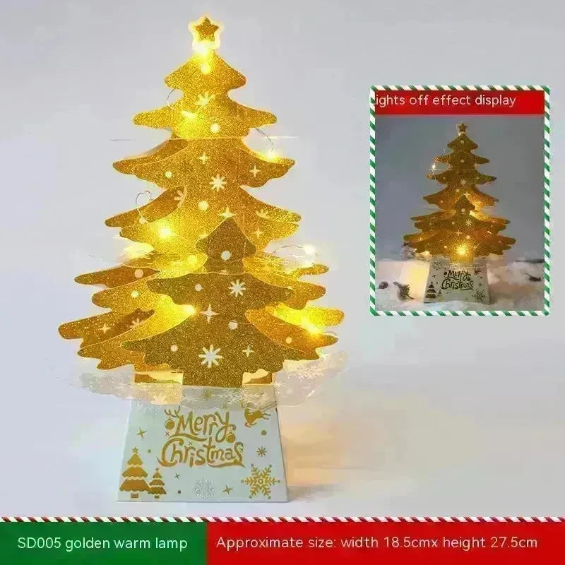 Christmas Decorations Mini Desktop Christmas Greeting Card Ornaments - EX-STOCK CANADA